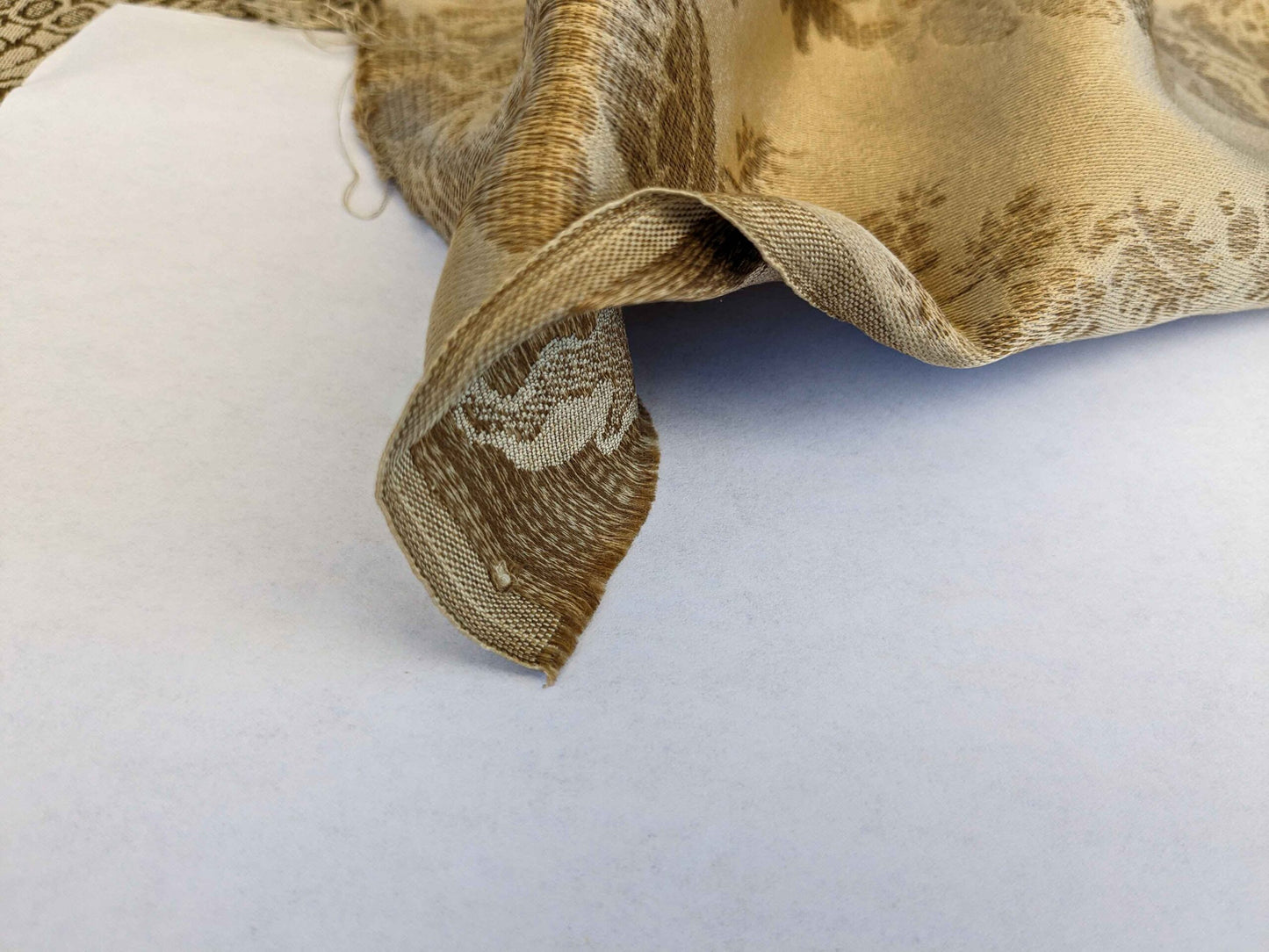 By yard Scalamandre Silk Damask Brown Floral Classic French Botanical Renaissance Large Pattern