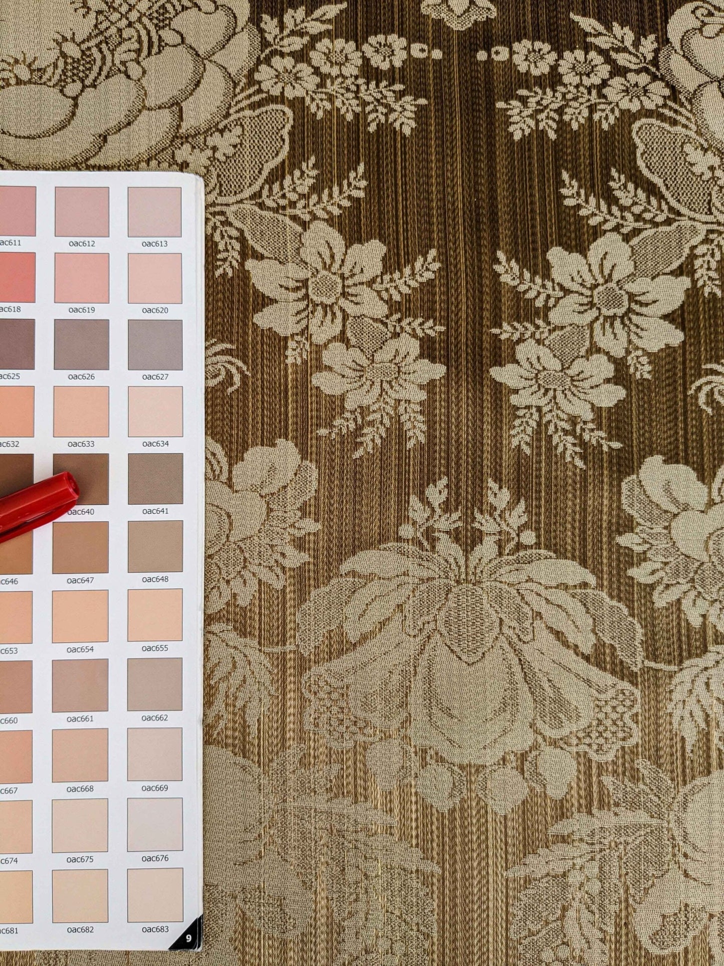 By yard Scalamandre Silk Damask Brown Floral Classic French Botanical Renaissance Large Pattern