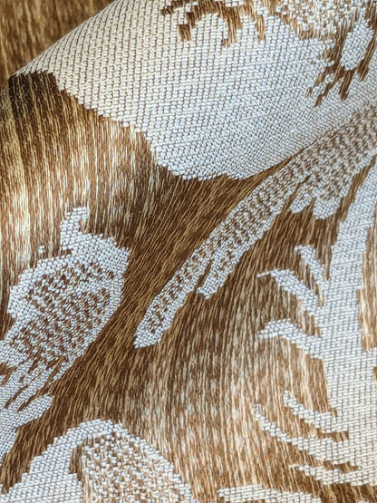 By yard Scalamandre Silk Damask Brown Floral Classic French Botanical Renaissance Large Pattern