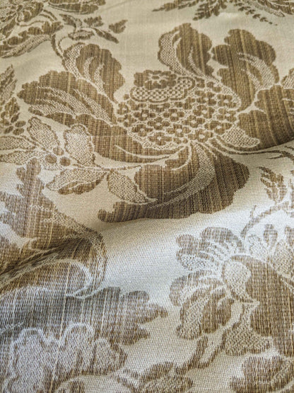 By yard Scalamandre Silk Damask Brown Floral Classic French Botanical Renaissance Large Pattern