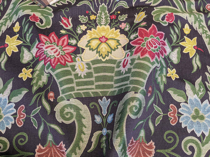 By yard Scalamandre Floral Botanical Tree Foliage Classic French Black Blue Red Yellow Upholstery Fabric