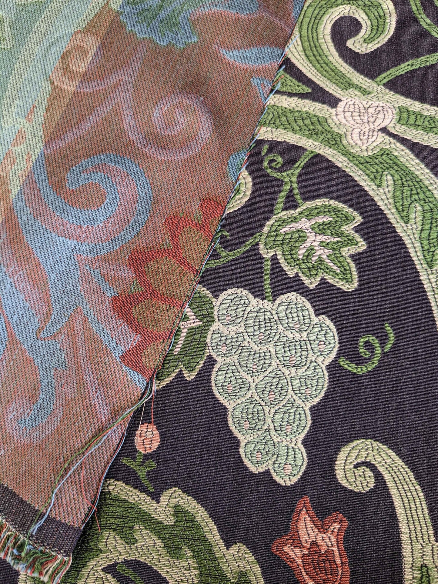 By yard Scalamandre Floral Botanical Tree Foliage Classic French Black Blue Red Yellow Upholstery Fabric