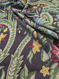 Scalamandre Floral Botanical Upholstery Fabric - Black Blue Red Yellow