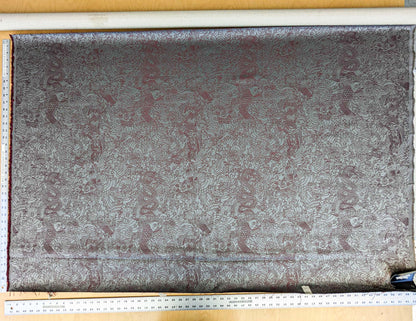 1 yard Jean Paul Gaultier Skin Nectar Polyester Cotton Animals Dragon Fish Abstract Art Deco Gray Red