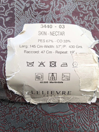 1 yard Jean Paul Gaultier Skin Nectar Polyester Cotton Animals Dragon Fish Abstract Art Deco Gray Red