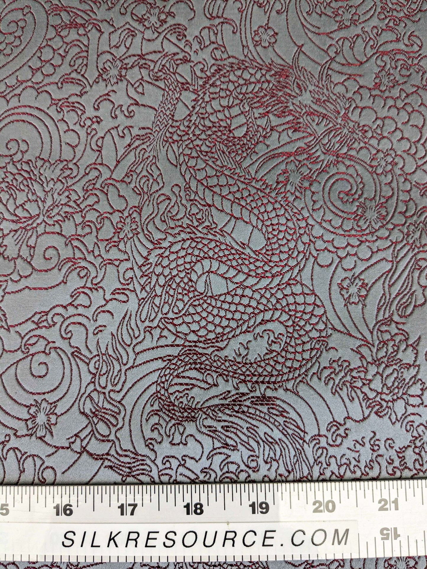 1 yard Jean Paul Gaultier Skin Nectar Polyester Cotton Animals Dragon Fish Abstract Art Deco Gray Red