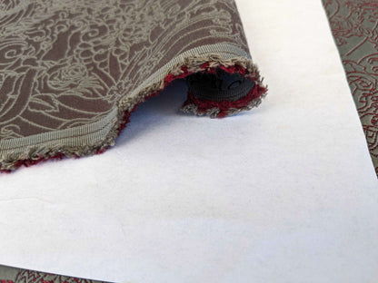 1 yard Jean Paul Gaultier Skin Nectar Polyester Cotton Animals Dragon Fish Abstract Art Deco Gray Red