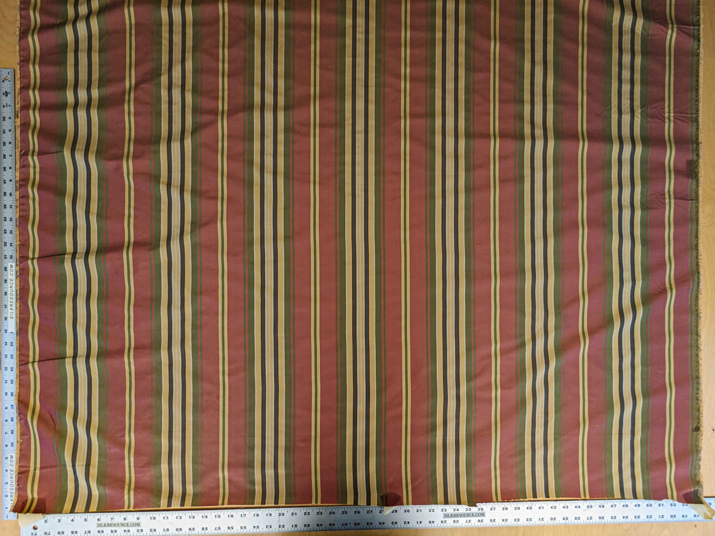 3.5y Scalamandre Silk Stripe Red White Yellow Blue Green