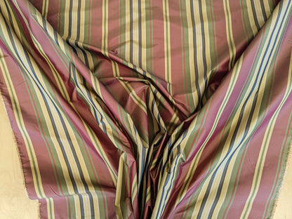 3.5y Scalamandre Silk Stripe Red White Yellow Blue Green
