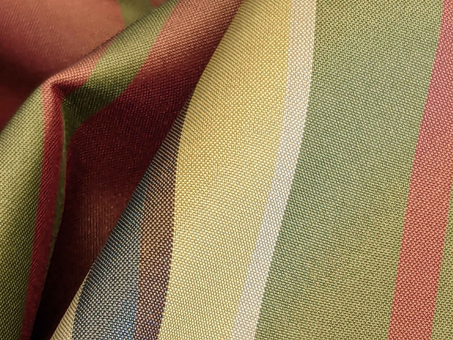 3.5y Scalamandre Silk Stripe Red White Yellow Blue Green