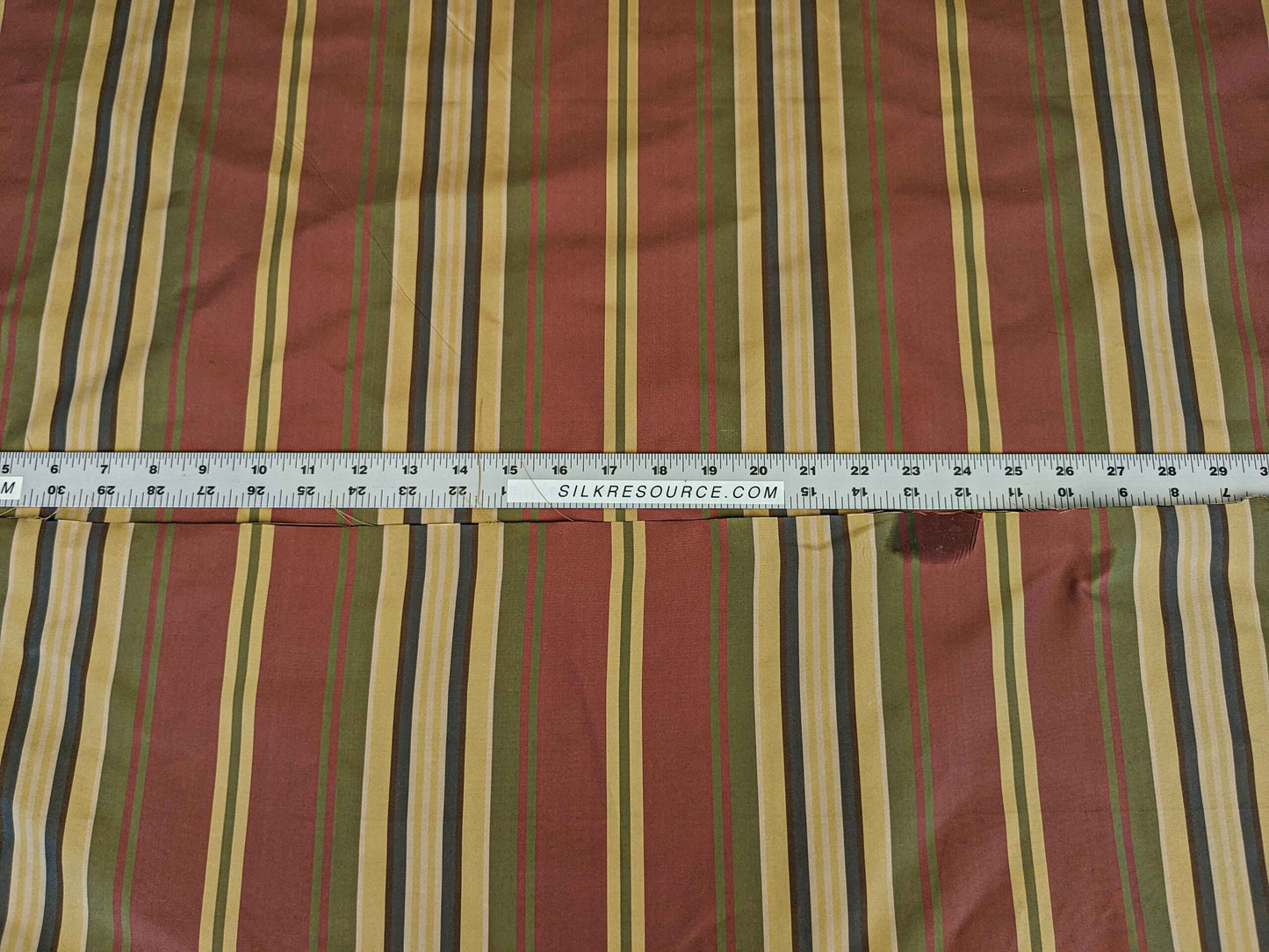 3.5y Scalamandre Silk Stripe Red White Yellow Blue Green