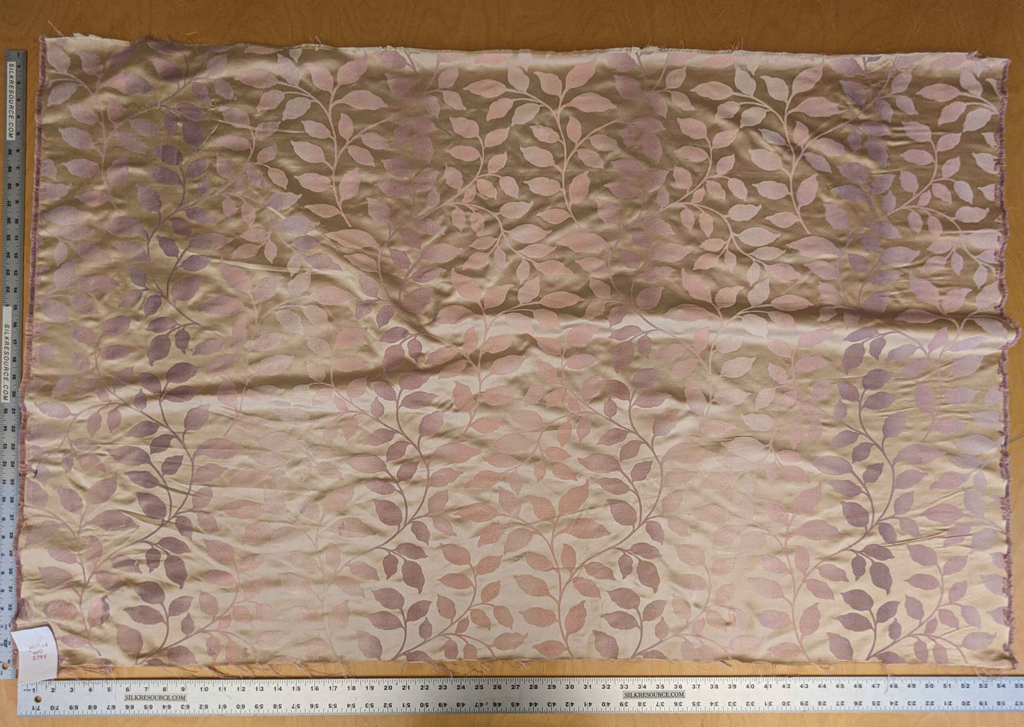 1y Scalamandre Silk Pink Leaves Botanical Tree Foliage Classic