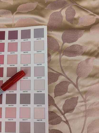 1y Scalamandre Silk Pink Leaves Botanical Tree Foliage Classic