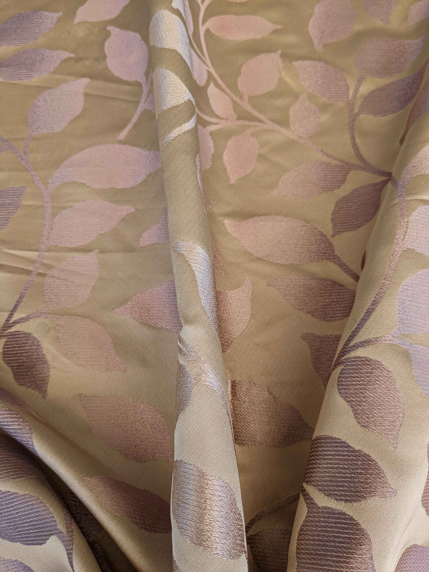 1y Scalamandre Silk Pink Leaves Botanical Tree Foliage Classic