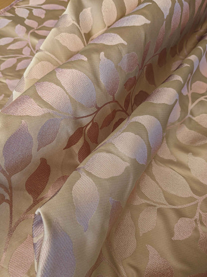 1y Scalamandre Silk Pink Leaves Botanical Tree Foliage Classic