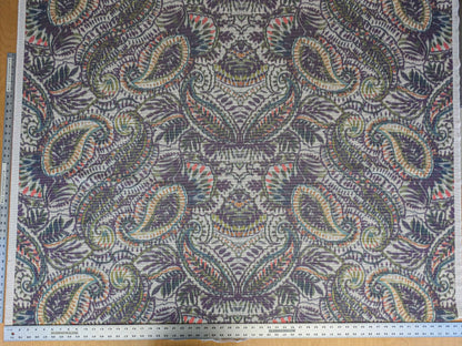 2y Scalamandre Indra Slate Blue Multi Paisley Aztek Mayan Print MSRP USD 202/Y Heavy!