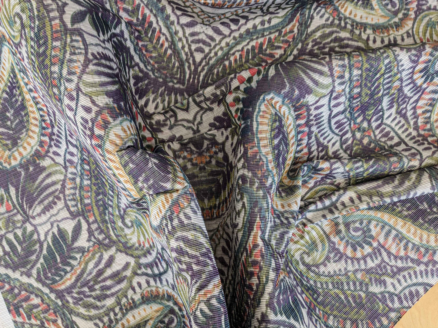 2y Scalamandre Indra Slate Blue Multi Paisley Aztek Mayan Print MSRP USD 202/Y Heavy!