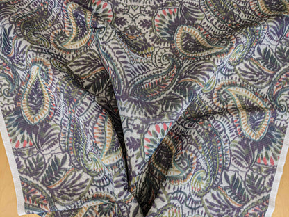 2y Scalamandre Indra Slate Blue Multi Paisley Aztek Mayan Print MSRP USD 202/Y Heavy!