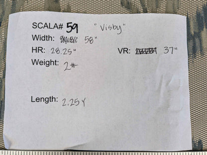 2.25y Scalamandre Visby Beige Blue Silver White Old World Weavers Silk Lampas MSRP USD 895/Y