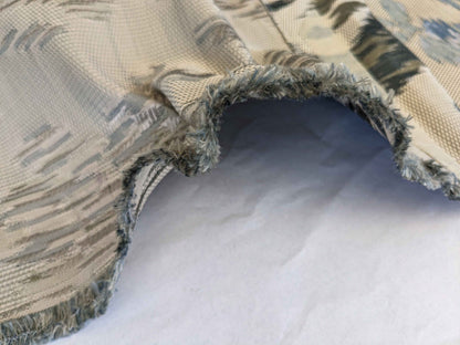 2.25y Scalamandre Visby Beige Blue Silver White Old World Weavers Silk Lampas MSRP USD 895/Y