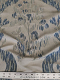 Scalamandre Visby Silk Lampas - Beige Blue Silver White