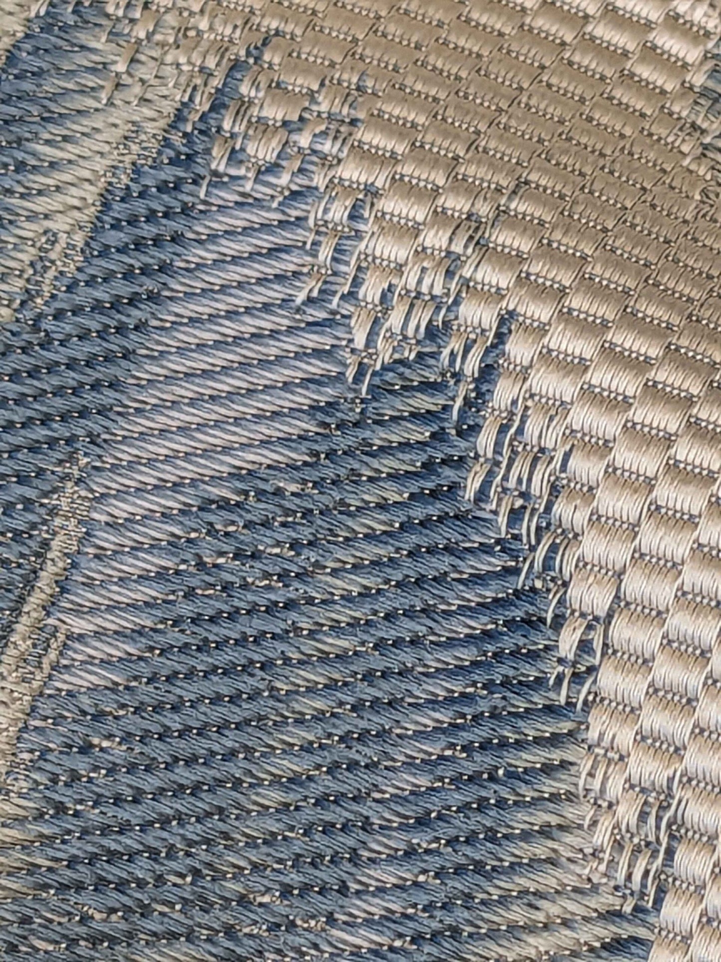 2.25y Scalamandre Visby Beige Blue Silver White Old World Weavers Silk Lampas MSRP USD 895/Y