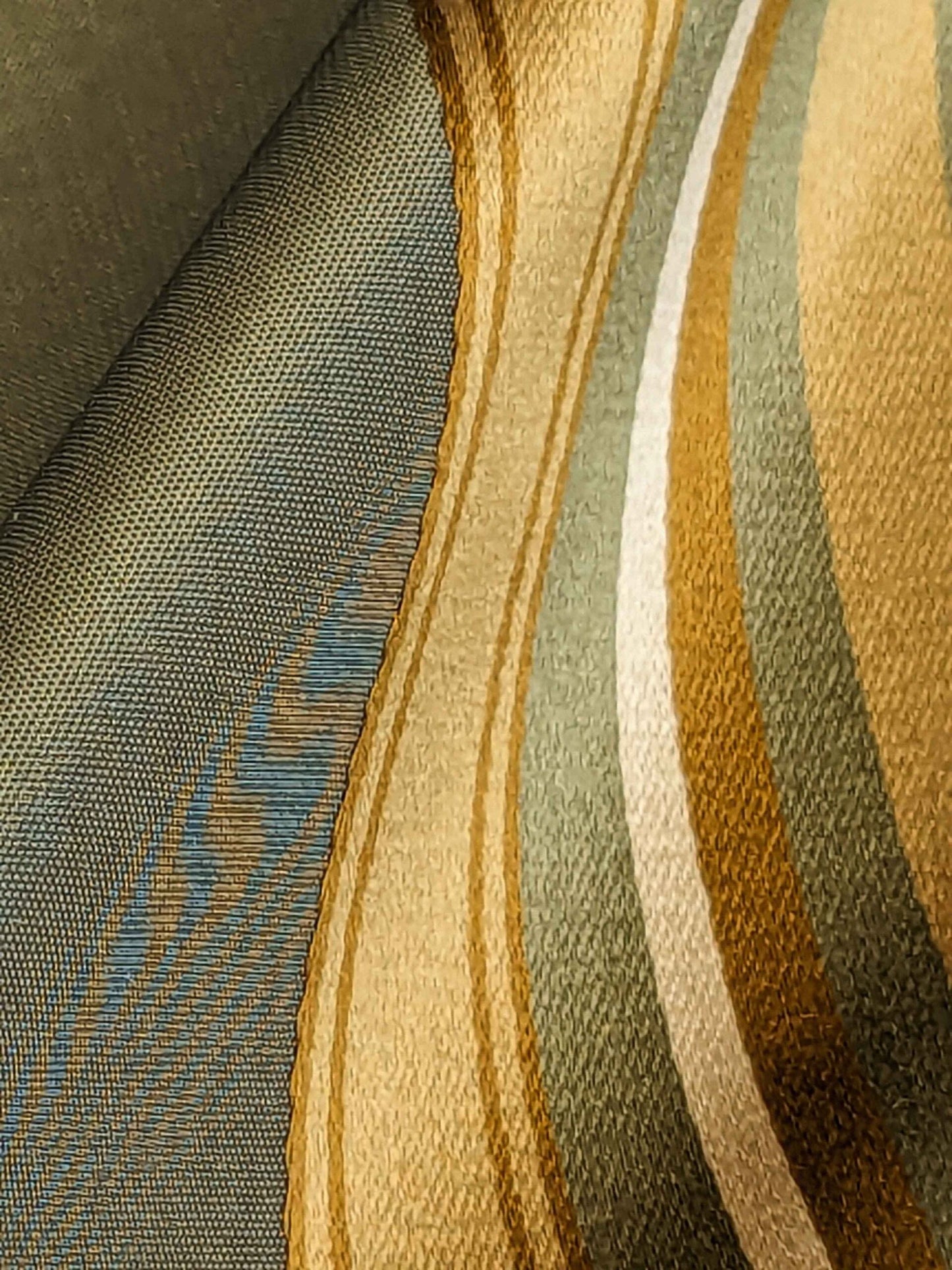 0.8y Scalamandre Gustave Stripe Green Gold Old World Weavers 100% Silk Stripe