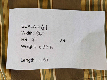 0.8y Scalamandre Gustave Stripe Bronze Brown Gold Green Old World Weavers 100% Silk Stripe