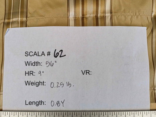 0.8y Scalamandre Gustave Stripe Gold Brown White Old World Weavers 100% Silk Stripe