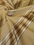 Scalamandre Gustave Stripe Silk - Gold Brown White