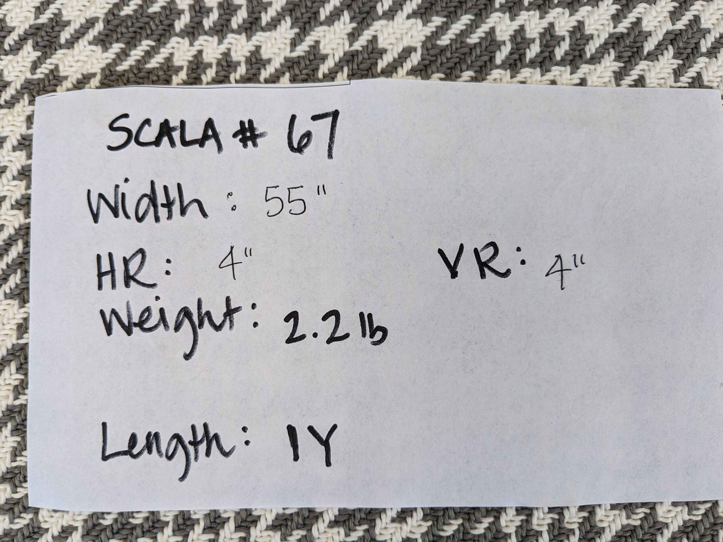 1 yard Sonia Rykiel Maison Plaid Check Gray White Woven