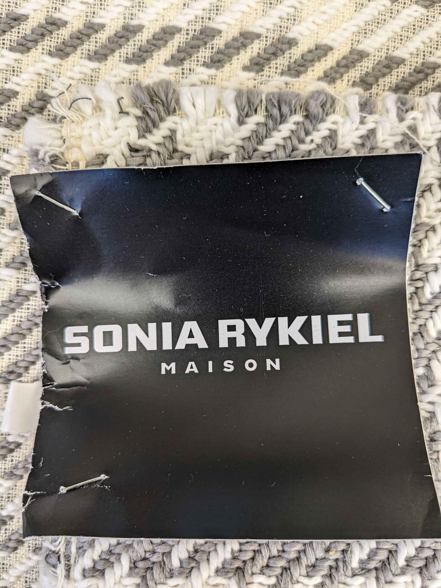 1 yard Sonia Rykiel Maison Plaid Check Gray White Woven