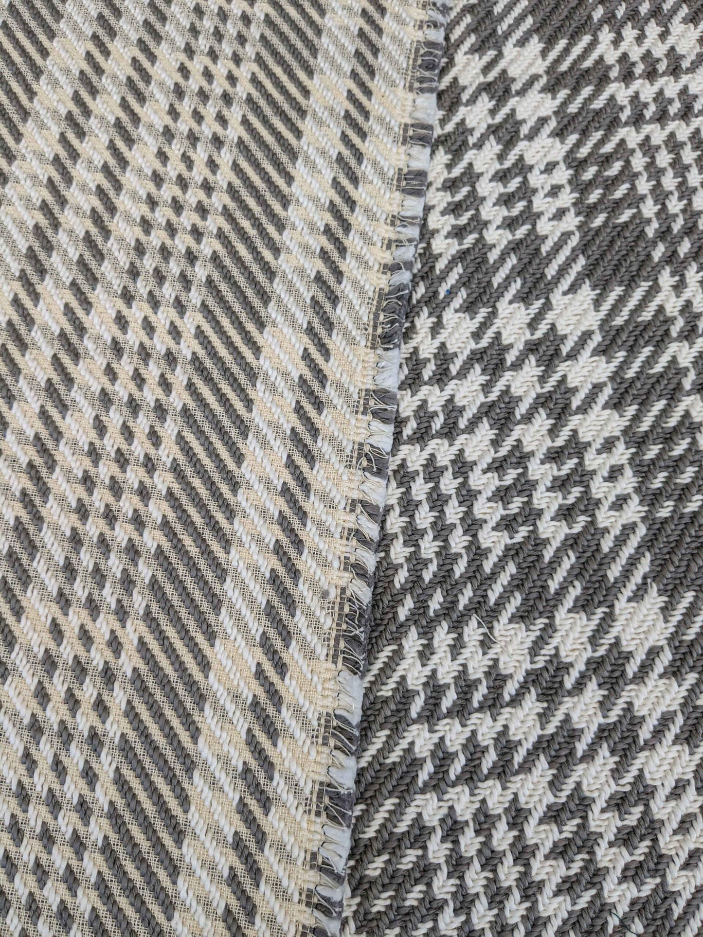 1 yard Sonia Rykiel Maison Plaid Check Gray White Woven