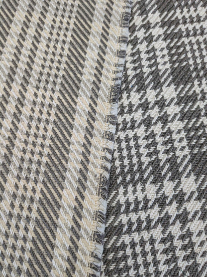 1 yard Sonia Rykiel Maison Plaid Check Gray White Woven
