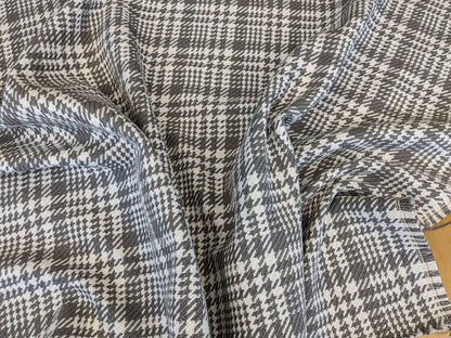 1 yard Sonia Rykiel Maison Plaid Check Gray White Woven