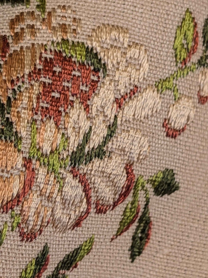 37" x 55" Scalamandre Floral Botanical French Court Stripe Beige Gray