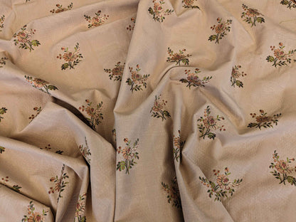 41" x 55" Scalamandre Floral Botanical French Court Stripe Beige Gray