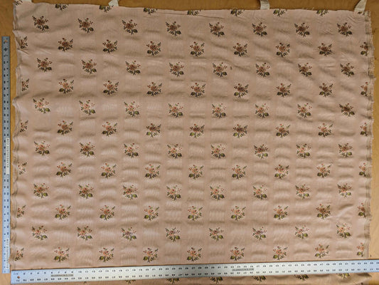 2y Scalamandre Floral Botanical French Court Stripe Pink Flower Beige Gray