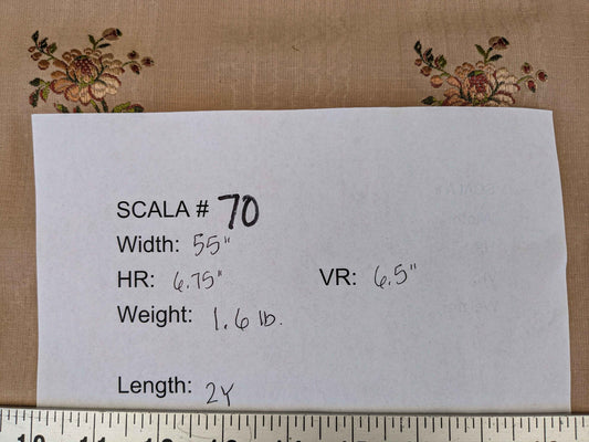 2y Scalamandre Floral Botanical French Court Stripe Pink Flower Beige Gray