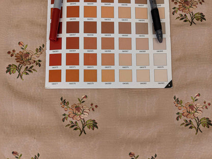 2y Scalamandre Floral Botanical French Court Stripe Pink Flower Beige Gray