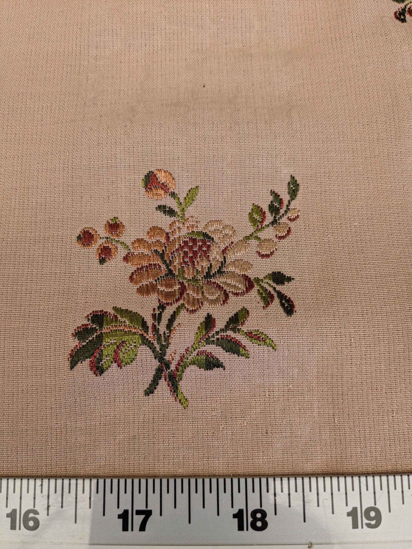 2y Scalamandre Floral Botanical French Court Stripe Pink Flower Beige Gray