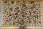37"w x 59"l  Scalamandre Floral Botanical Tree Foliage Brown Green Red on Beige Embroidery Historical