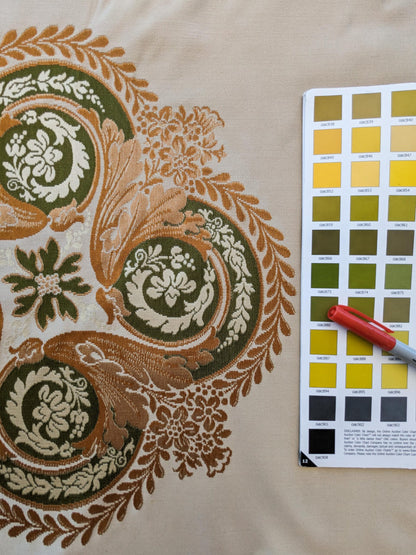 26"x 57" Scalamandre Fauteuil Bessieres Seat &amp; Back Creme French Antique Design MSRP USD 612/y