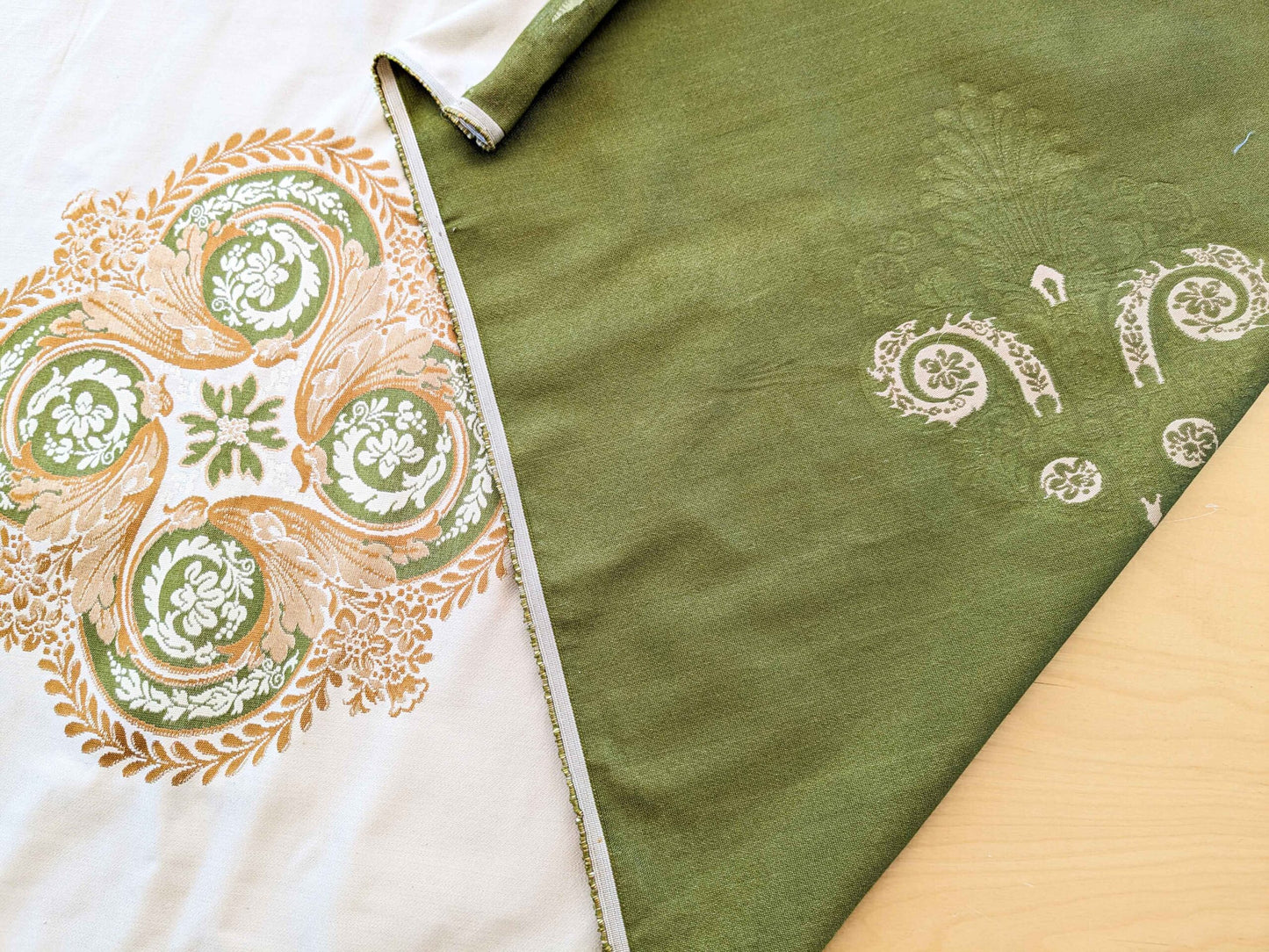 26"x 57" Scalamandre Fauteuil Bessieres Seat &amp; Back Creme French Antique Design MSRP USD 612/y