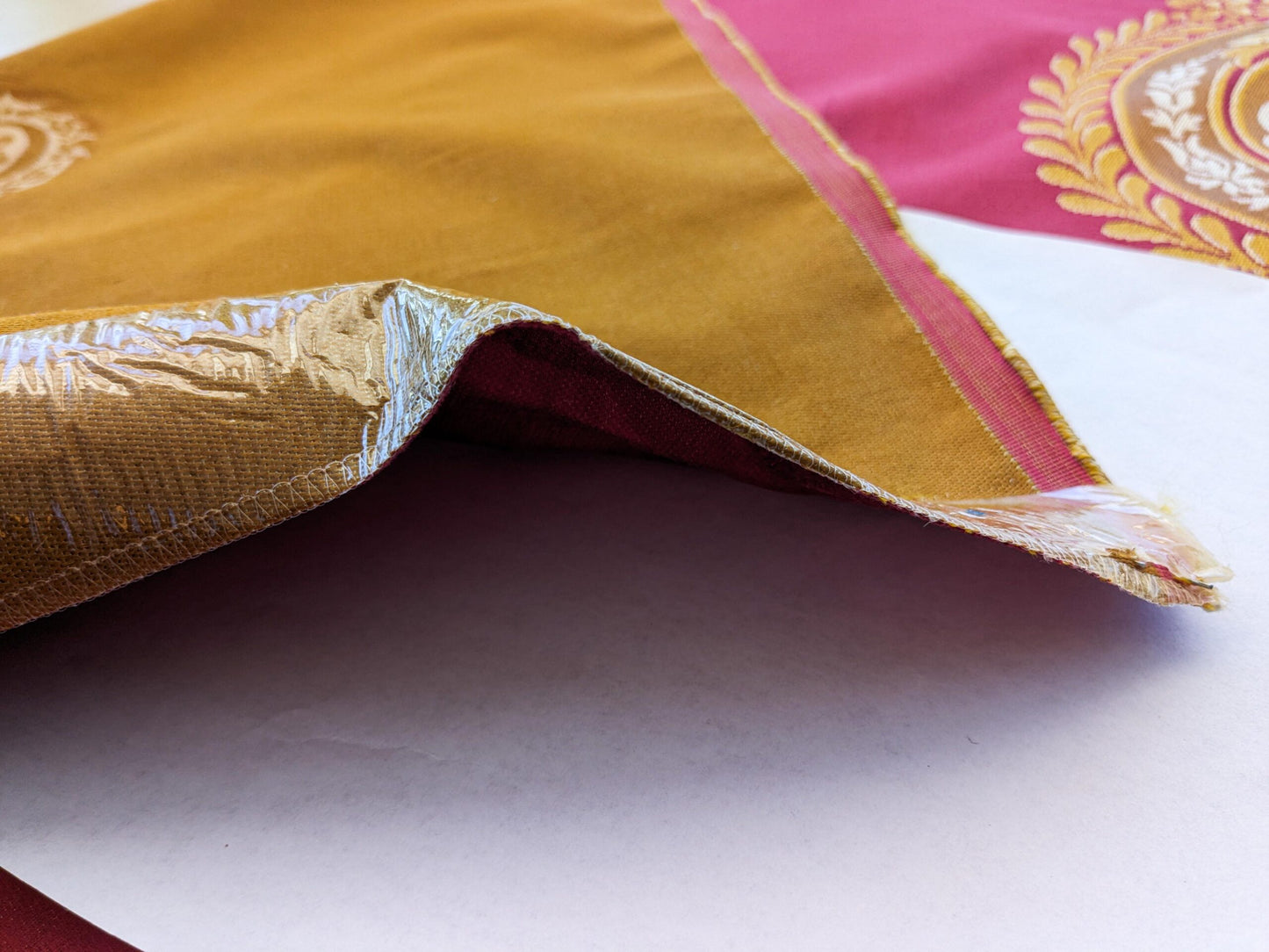 26" x 51" Scalamandre Fauteuil Bessieres Seat &amp; Back Rouge Red Gold French Antique Design Medallion MSRP USD 612/y