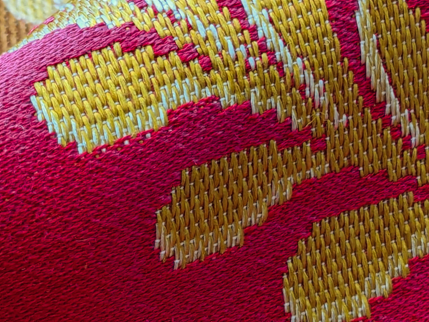 26" x 51" Scalamandre Fauteuil Bessieres Seat &amp; Back Rouge Red Gold French Antique Design Medallion MSRP USD 612/y