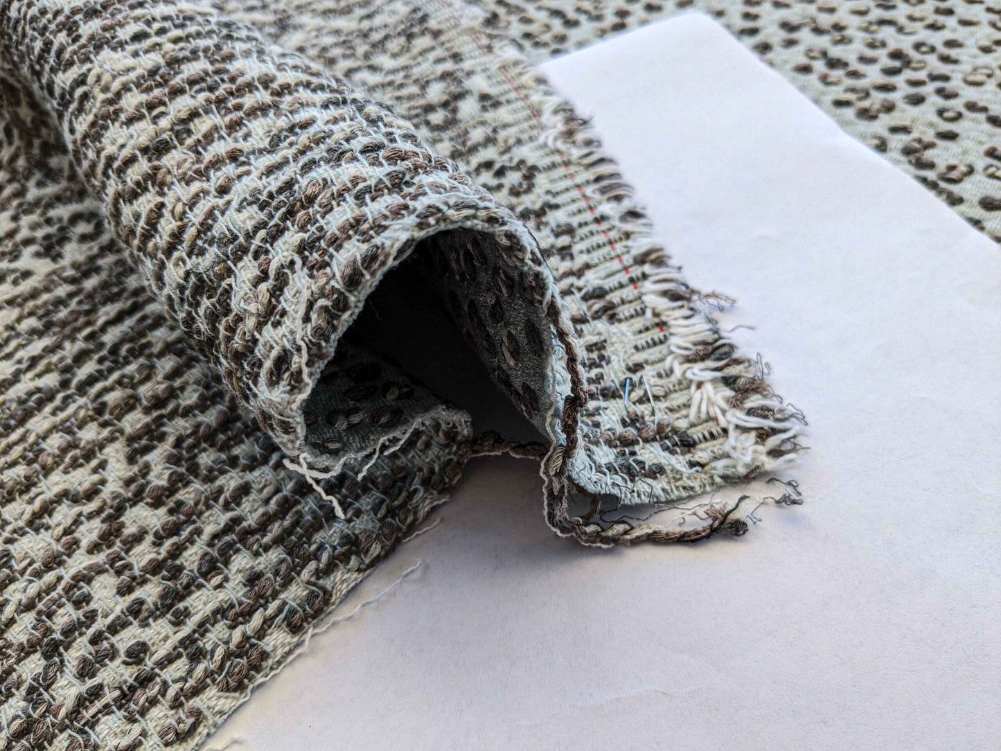 38"w x 55.5"l  Scalamandre Abstract Dots Circle Gray Woven Small Scale