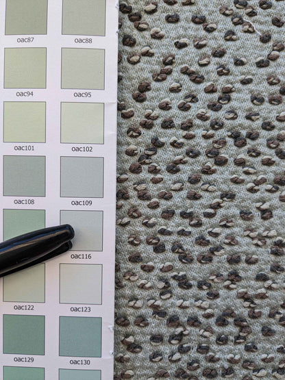 38"w x 55.5"l  Scalamandre Abstract Dots Circle Gray Woven Small Scale