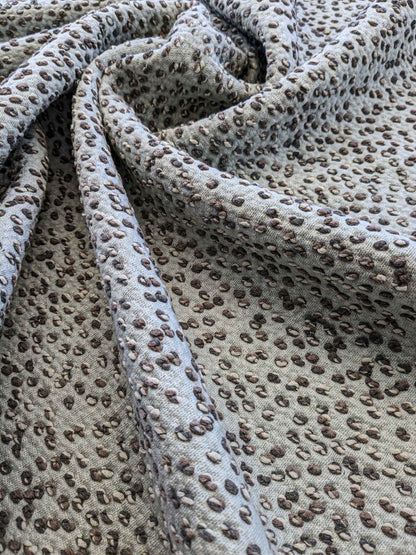 38"w x 55.5"l  Scalamandre Abstract Dots Circle Gray Woven Small Scale