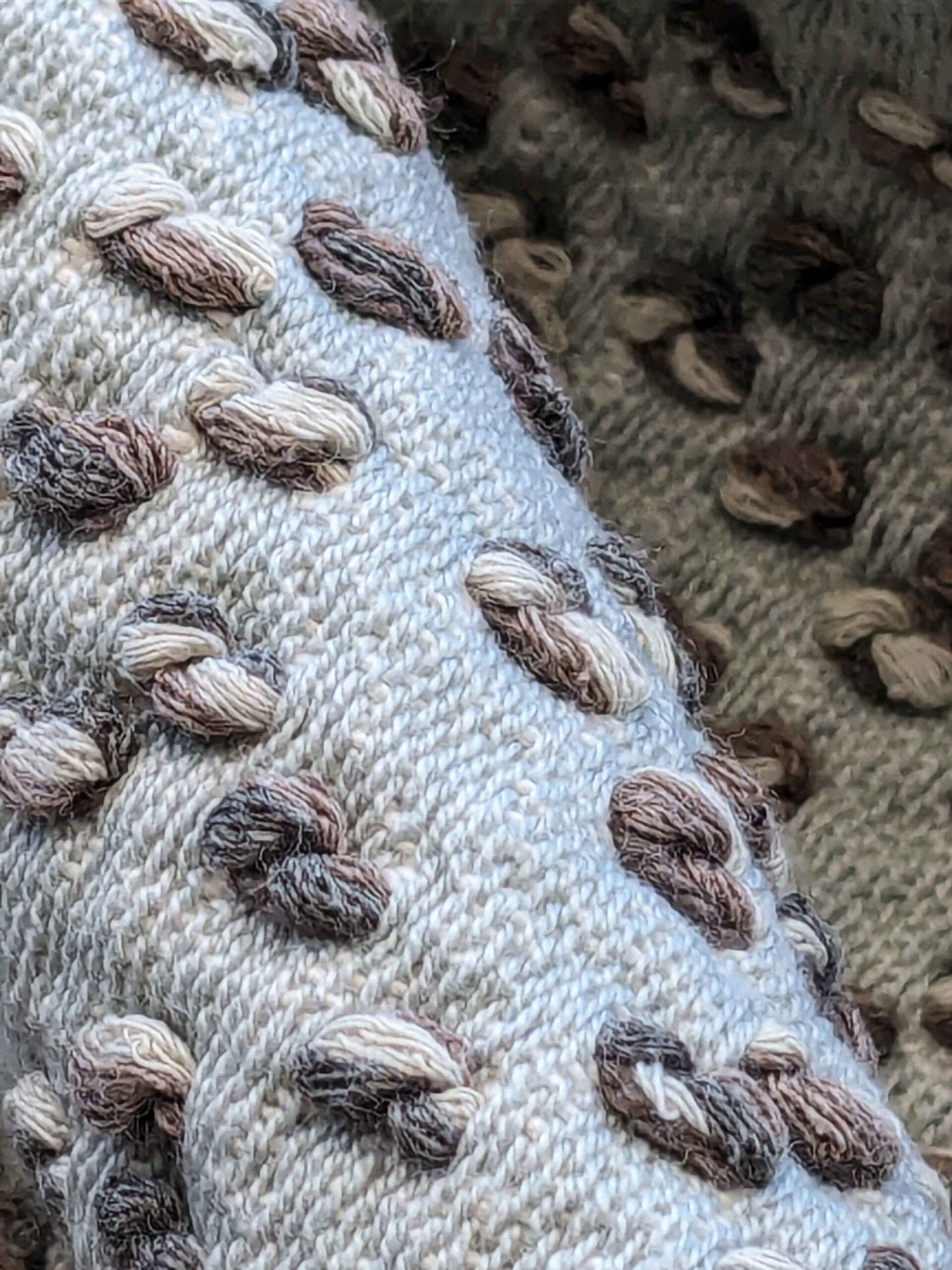 38"w x 55.5"l  Scalamandre Abstract Dots Circle Gray Woven Small Scale